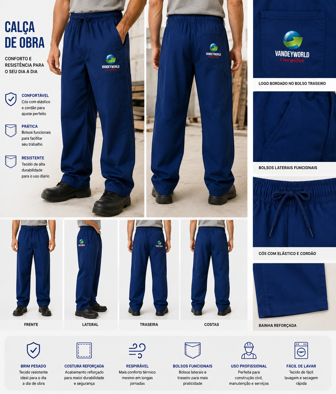CALÇA OBRA BRIM