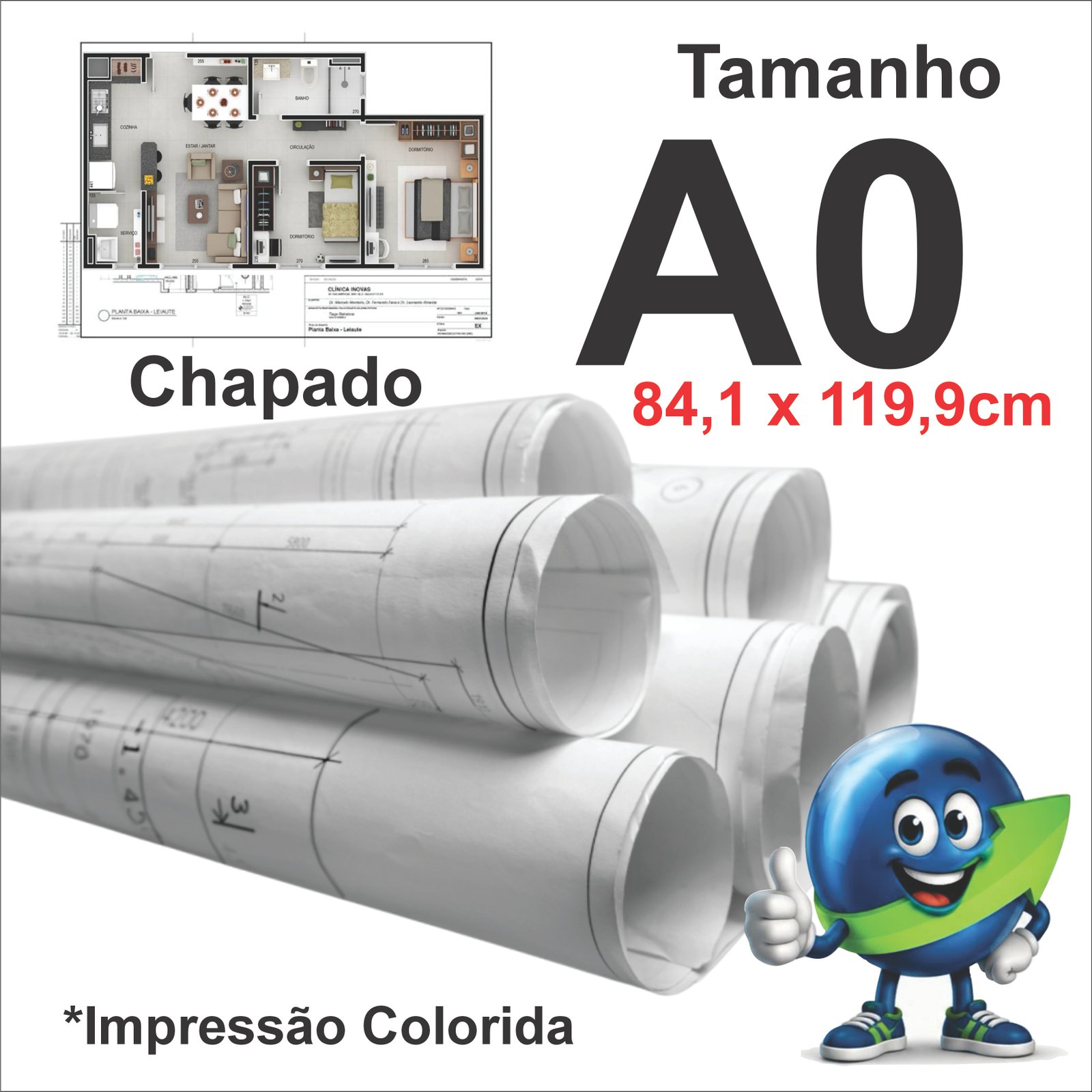 PLANTA A0 CHAPADO PRETO E COR 90G SULFITE - PLOTER ECO