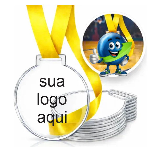 MEDALHA ACRILICO TRANSPARENTE ADESIVADO 6X6mm