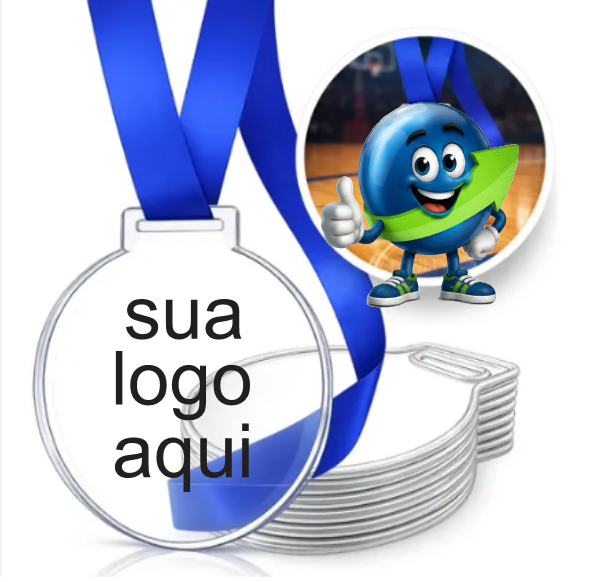 MEDALHA ACRILICO TRANSPARENTE ADESIVADO 7X7mm