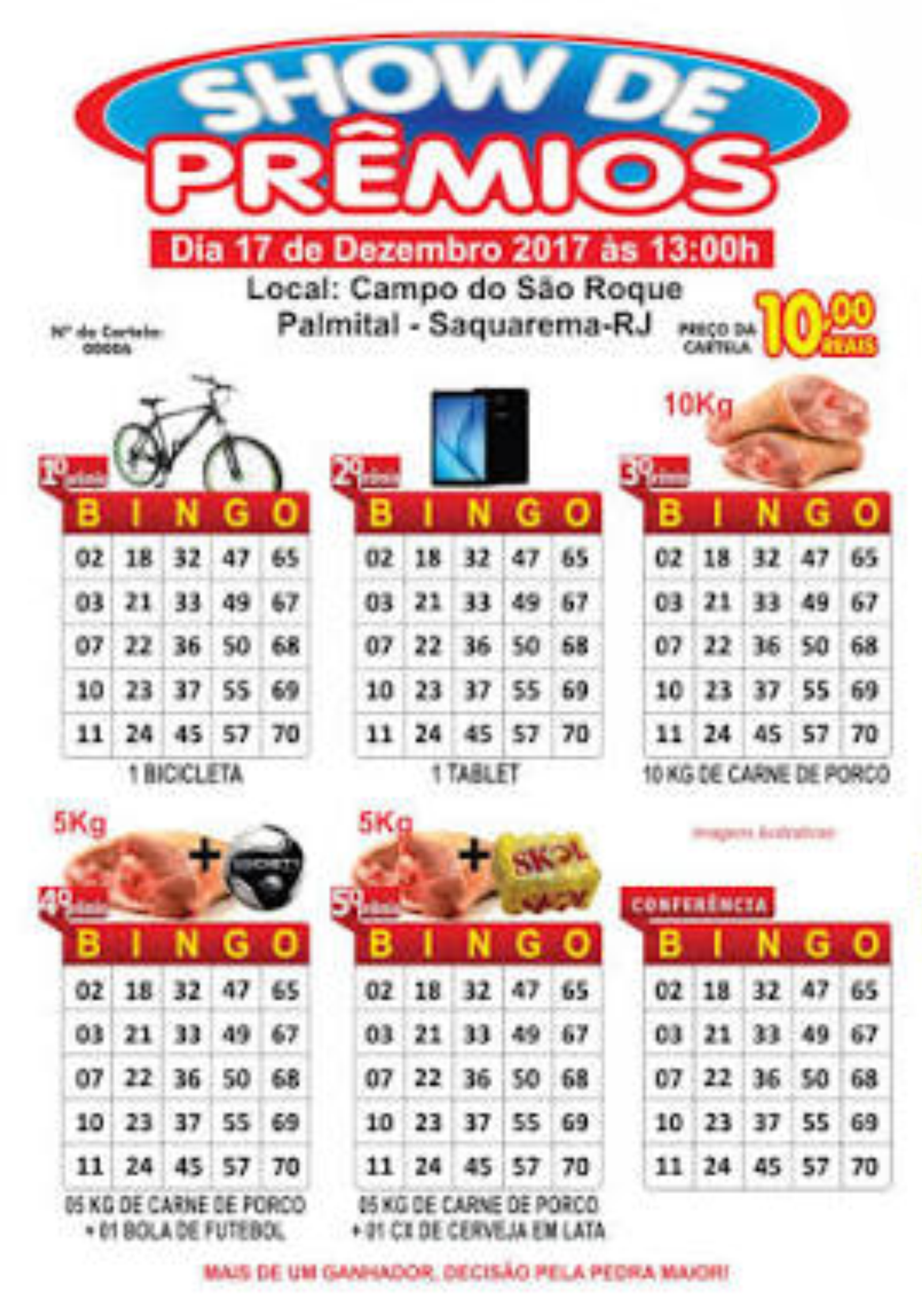 CARTELA DE BINGO 15x21