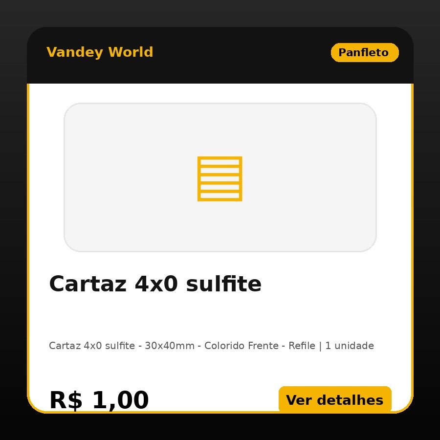 Cartaz 4x0 sulfite