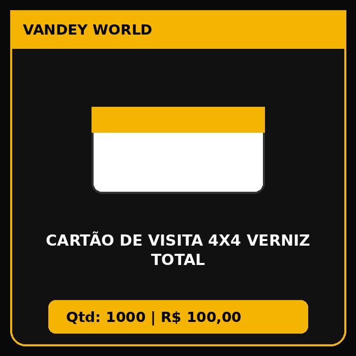 cartão de visita 4x4 verniz total