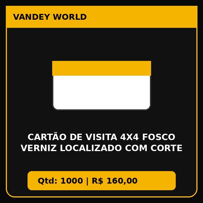 cartão de visita 4x4 fosco verniz localizado com corte