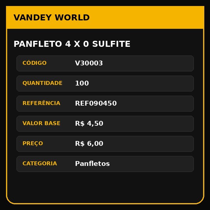 Panfleto 4 x 0 sulfite