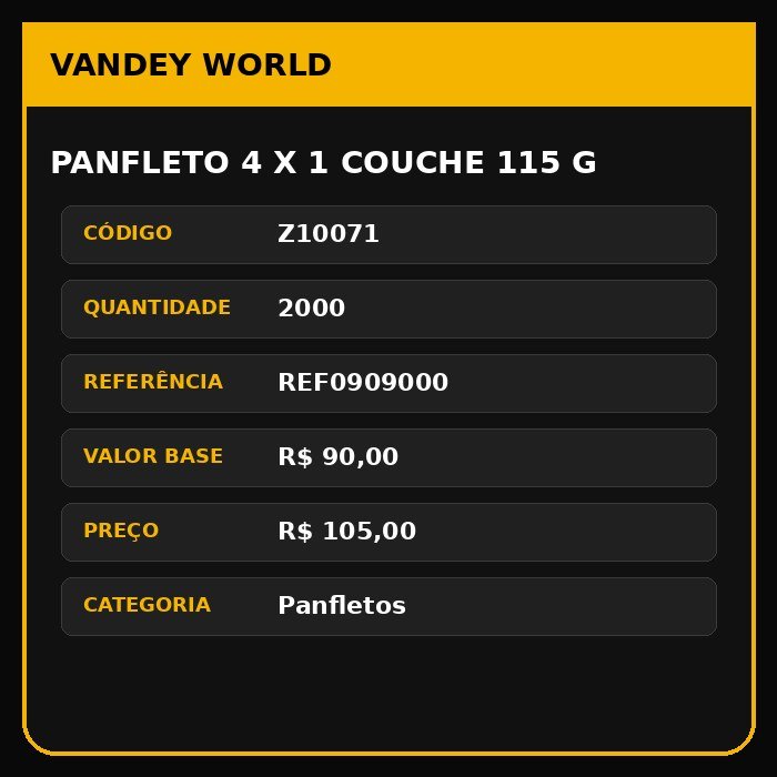 Panfleto 4 x 1 couche 115 g