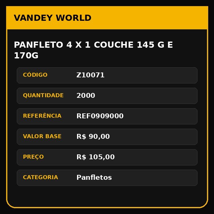 Panfleto 4 x 1 couche 145 g E 170G