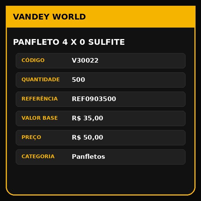 Panfleto 4 x 0 sulfite
