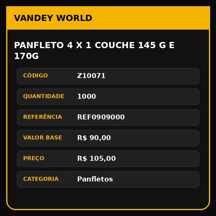Panfleto 4 x 1 couche 145 g E 170G