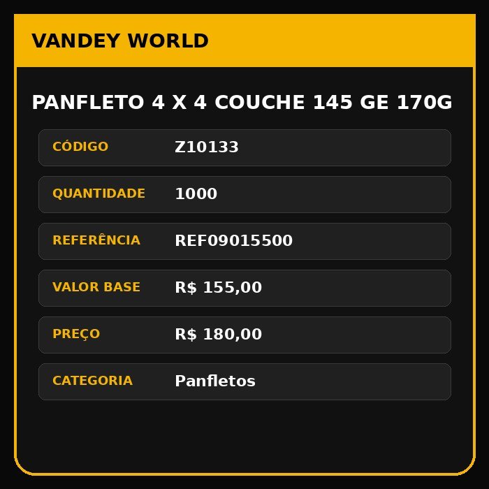 Panfleto 4 x 4 couche 145 gE 170G