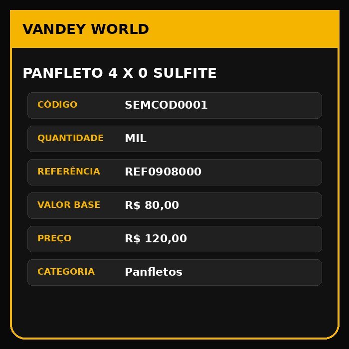 Panfleto 4 x 0 sulfite