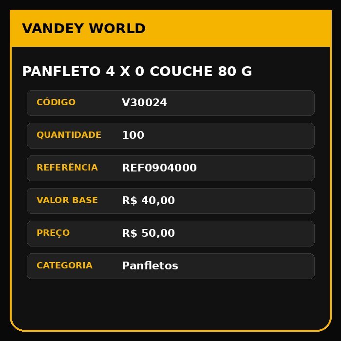 Panfleto 4 x 0 couche 80 g