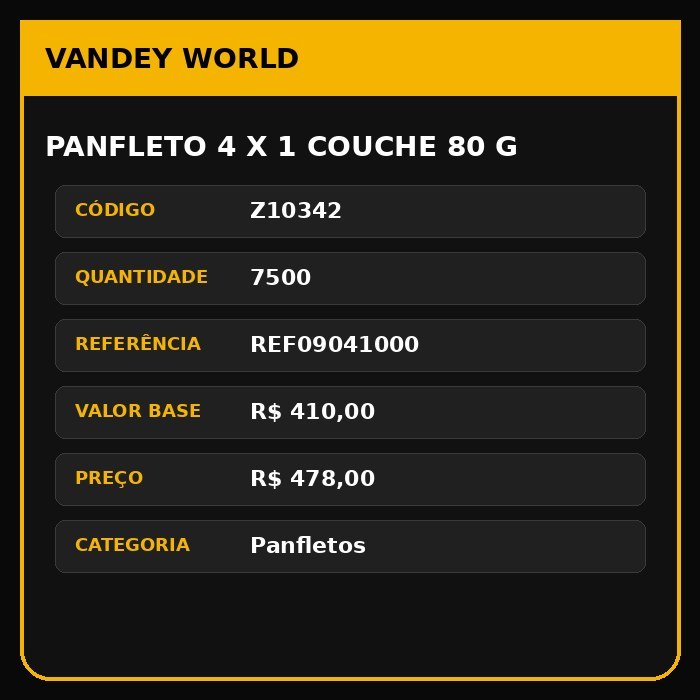 Panfleto 4 x 1 couche 80 g