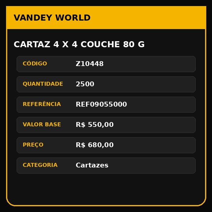 Cartaz 4 x 4 couche 80 g