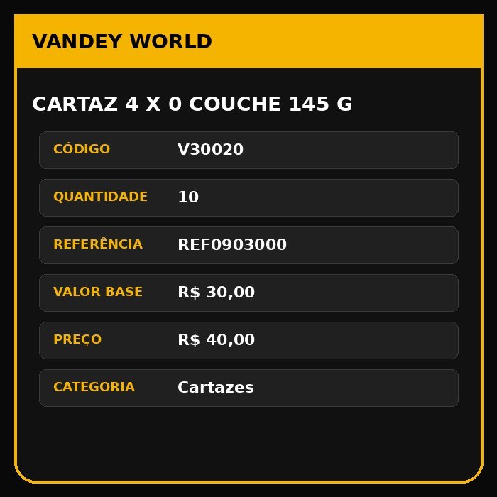 Cartaz 4 x 0 couche 145 g