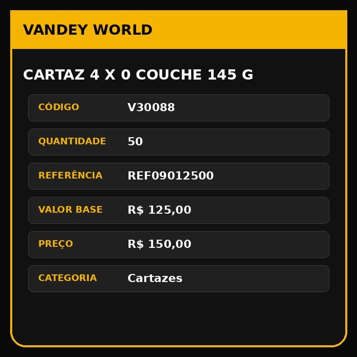 Cartaz 4 x 0 couche 145 g