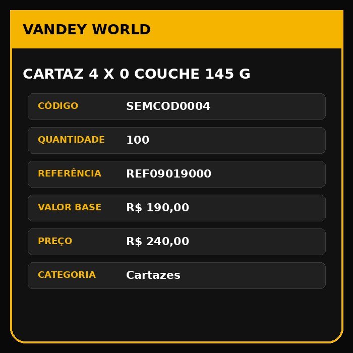 Cartaz 4 x 0 couche 145 g