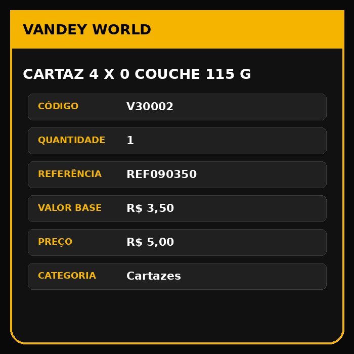 Cartaz 4 x 0 couche 115 g