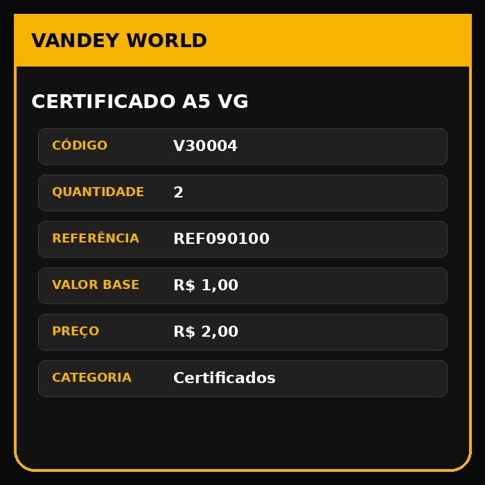 CERTIFICADO A5 VG