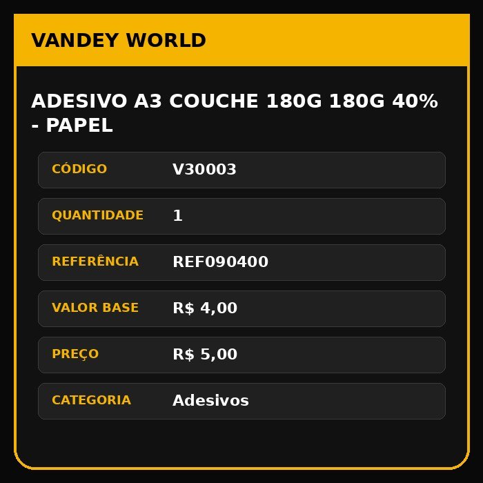 ADESIVO A3 Couche 180g 180G 40% - PAPEL
