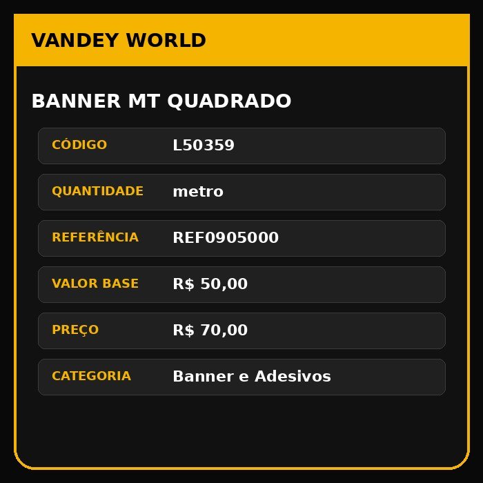 BANNER MT QUADRADO