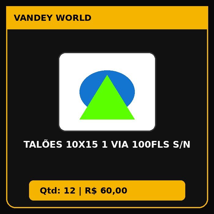Talões 10x15 1 ViA 100Fls s/n