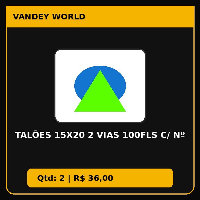 Talões 15x20 2 Vias 100Fls C/ Nº