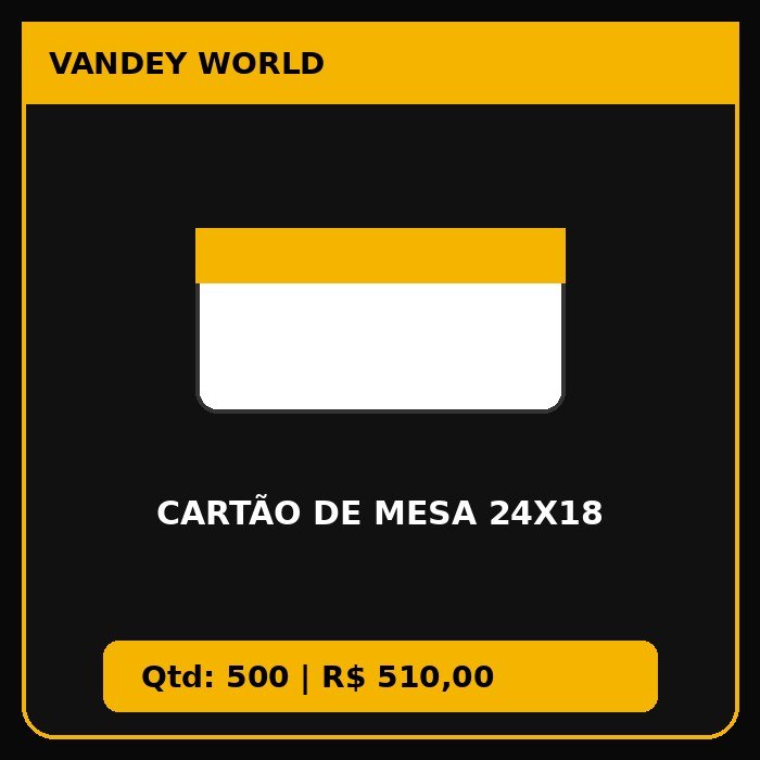 CARTÃO DE MESA 24X18