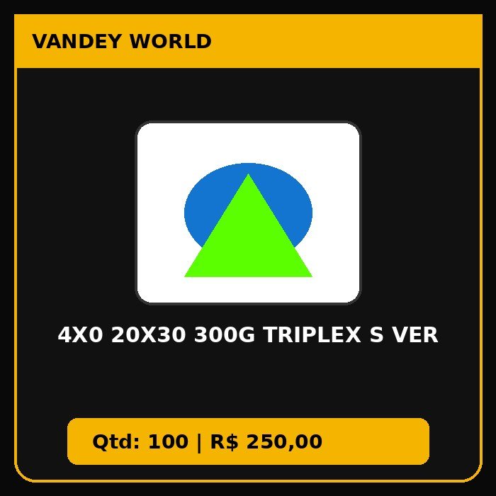4X0 20X30 300G TRIPLEX S VER