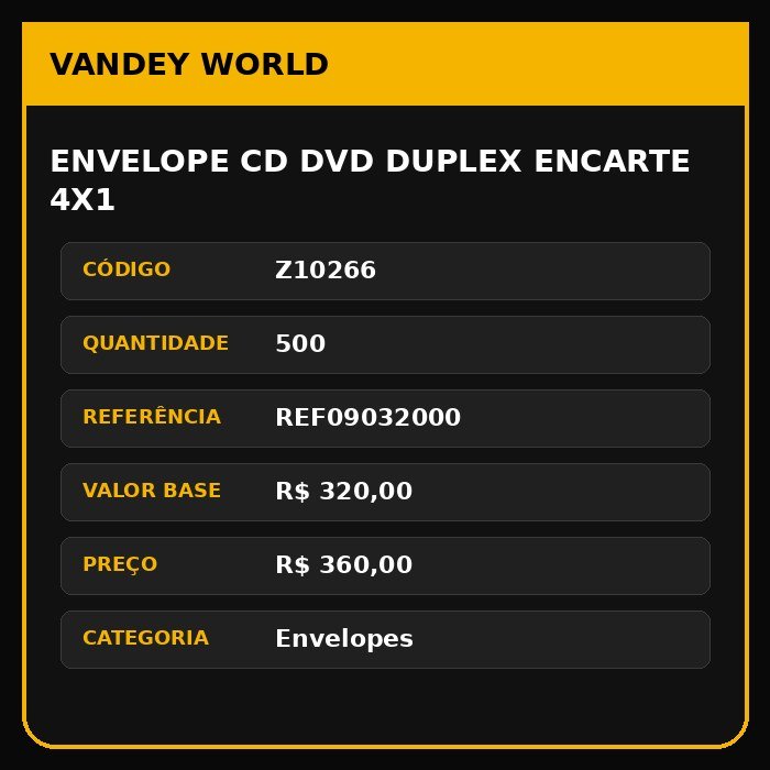 ENVELOPE CD DVD DUPLEX ENCARTE 4X1