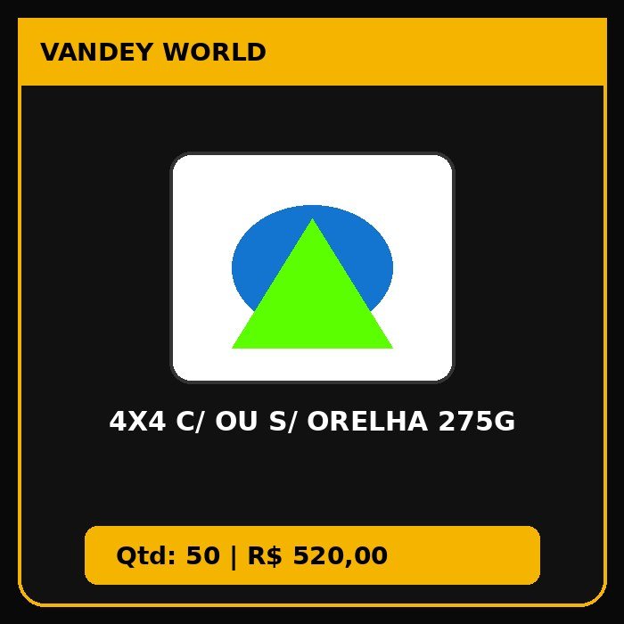 4X4 C/ OU S/ ORELHA 275g