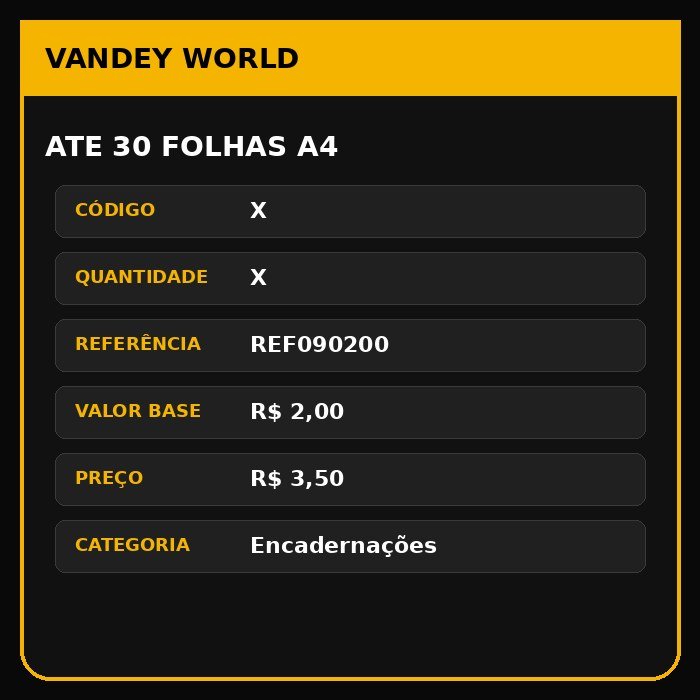 ATE 30 FOLHAS A4
