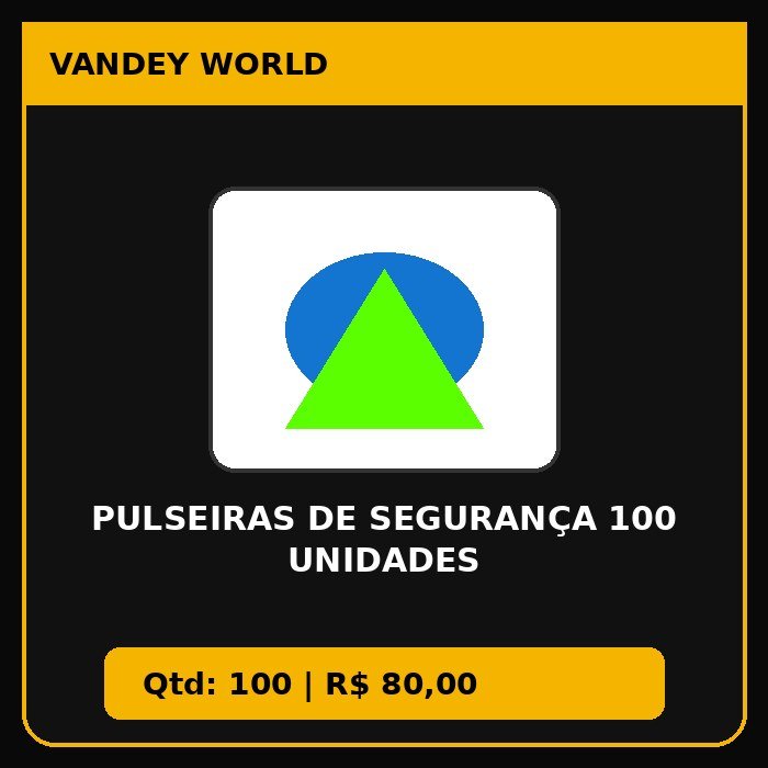 PULSEIRAS DE SEGURANÇA 100 UNIDADES