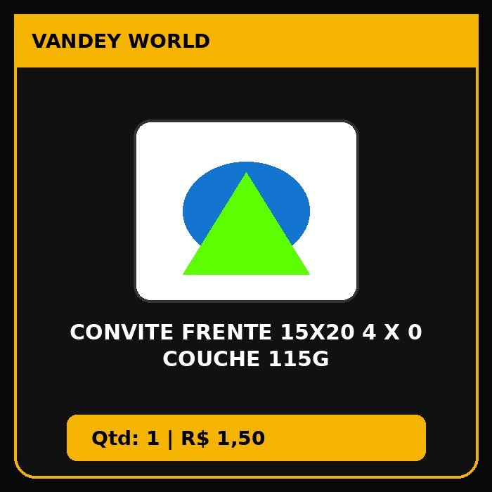 CONVITE FRENTE 15X20 4 X 0 COUCHE 115G