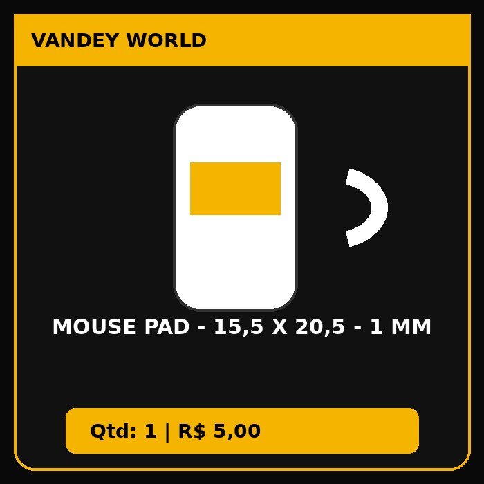 MOUSE PAD - 15,5 X 20,5 - 1 MM