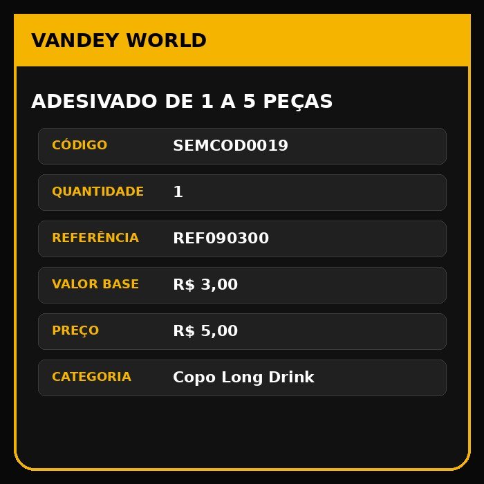 ADESIVADO DE 1 A 5 PEÇAS