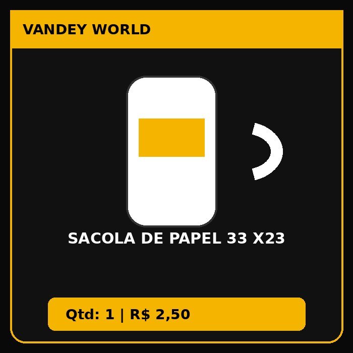 SACOLA DE PAPEL 33 X23