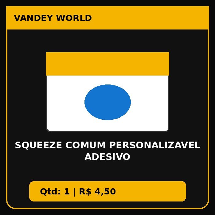 SQUEEZE COMUM PERSONALIZAVEL ADESIVO
