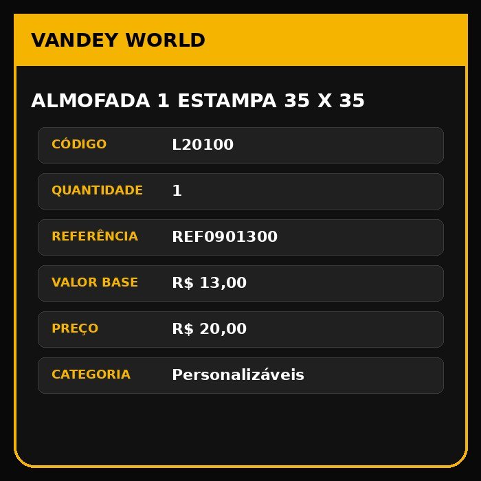 ALMOFADA 1 ESTAMPA 35 X 35