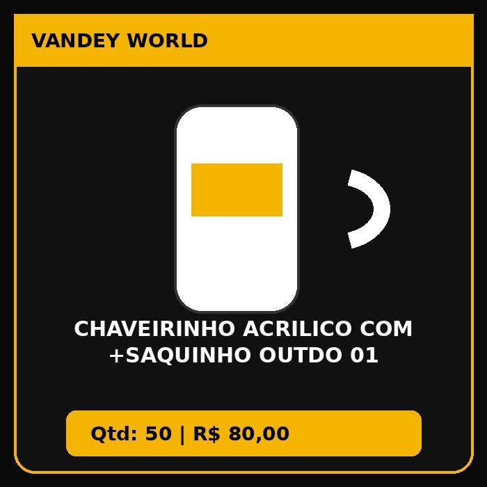 CHAVEIRINHO ACRILICO COM +SAQUINHO OUTDO 01