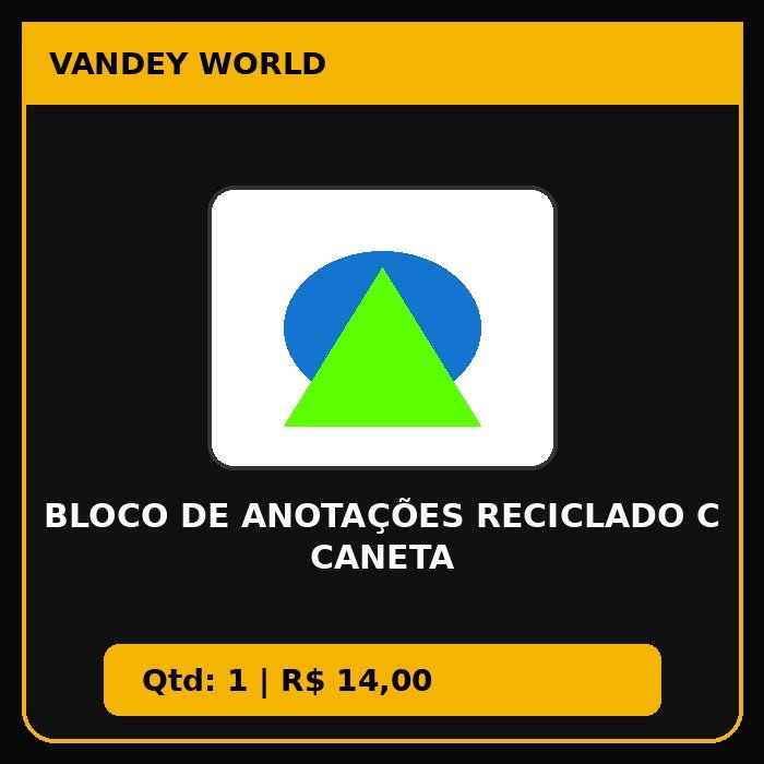 BLOCO DE ANOTAÇÕES RECICLADO C CANETA